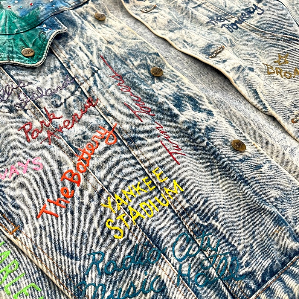 Tony Alamo New York Hand-Painted Rhinestone Denim Jacket – Size XL - Picture 13 of 14